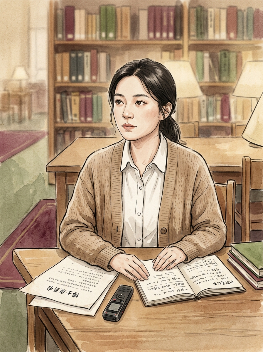 林书宁肖像 — 社会学女博士在书桌前