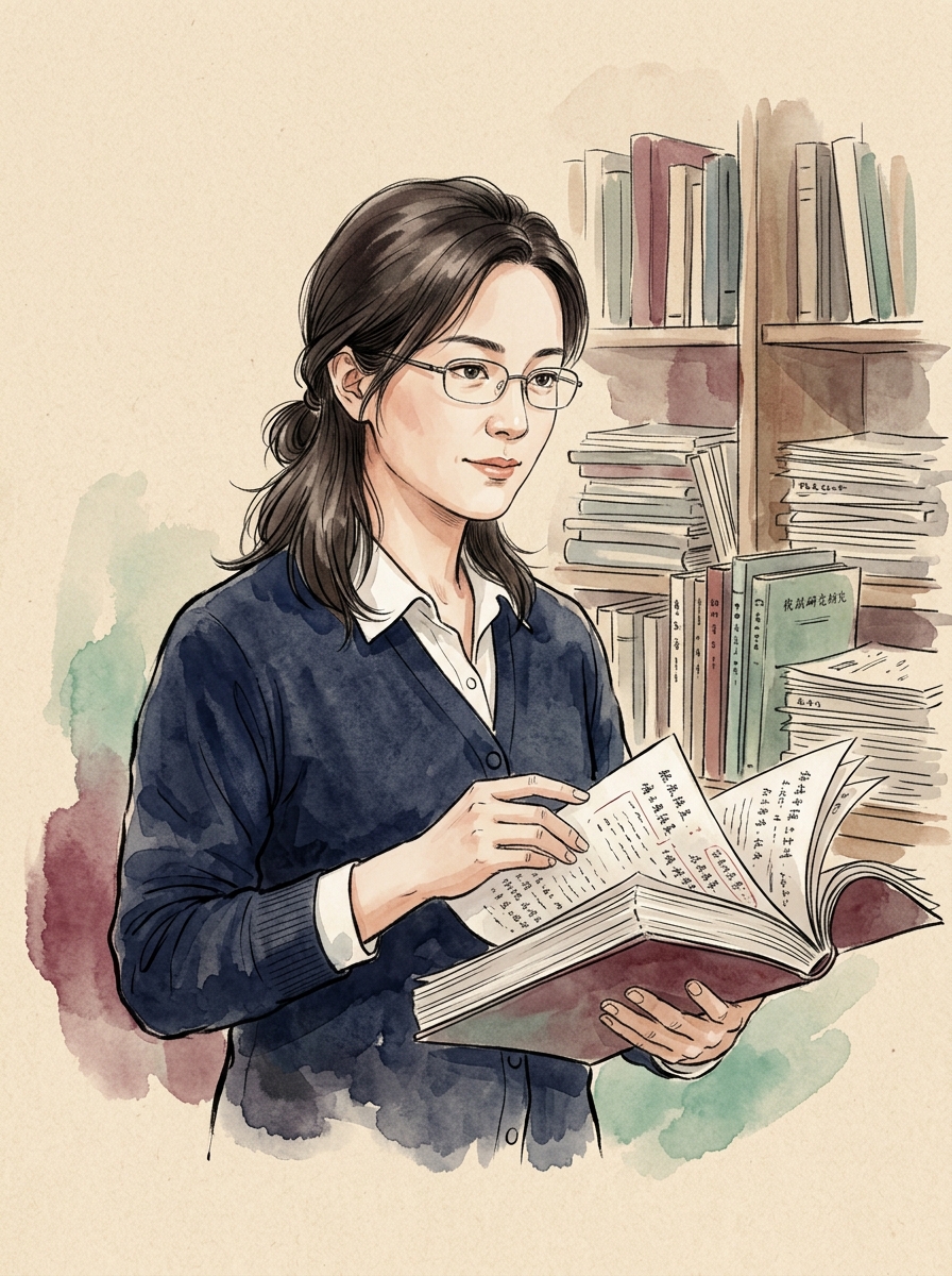 蒋曼青肖像 — 青年女教师与合作导师